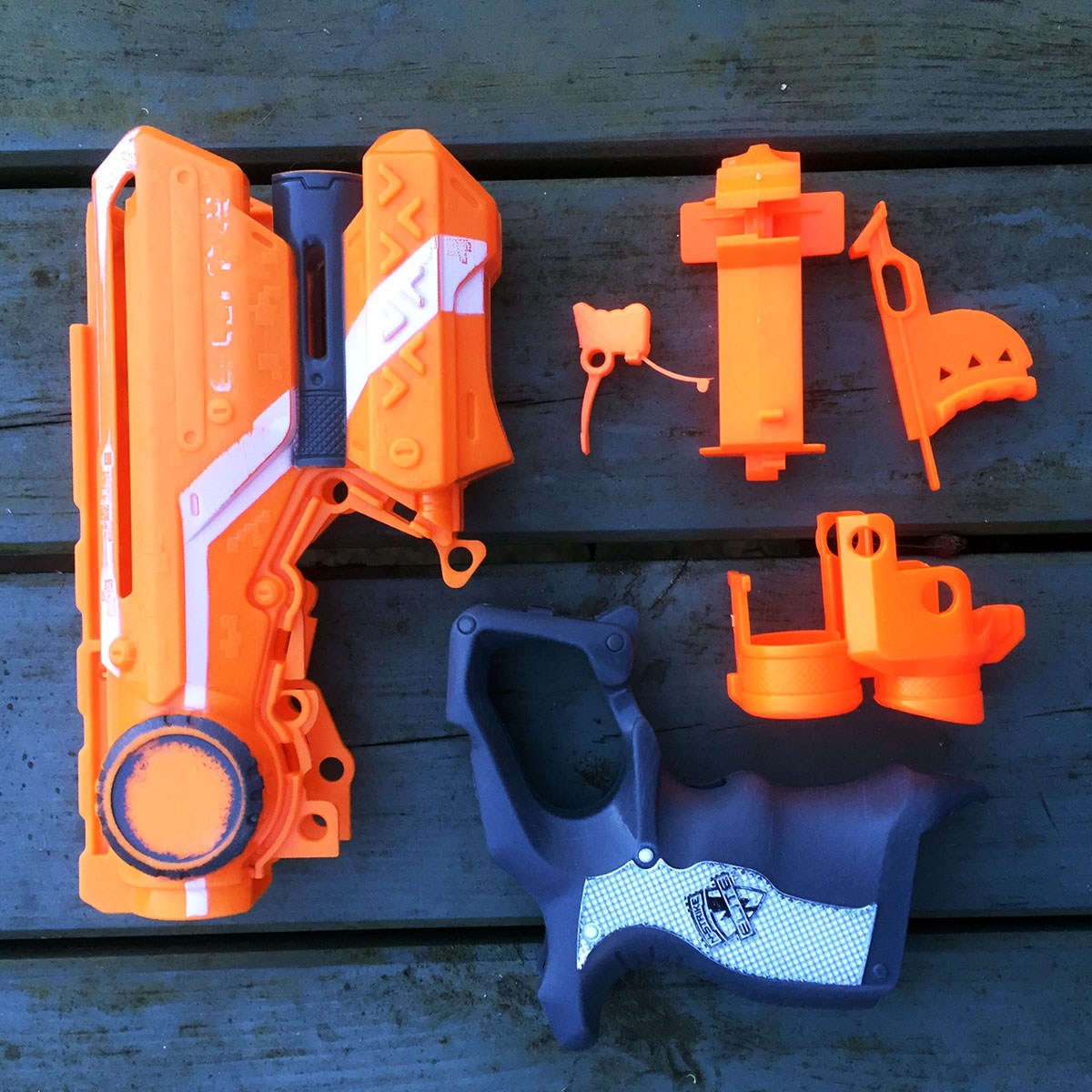 Nerf Firestrike prepped for spray painting