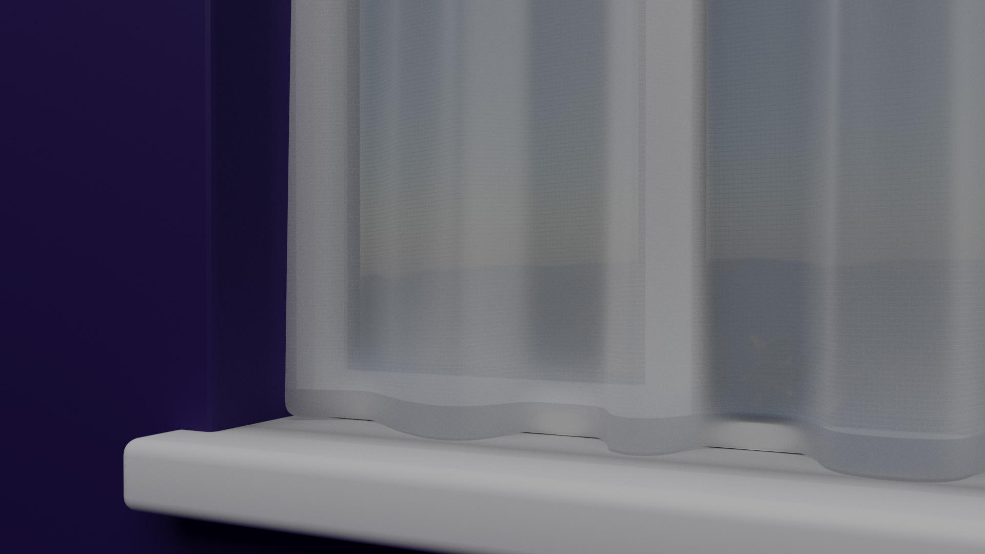 Detail view of curtain with environment behind