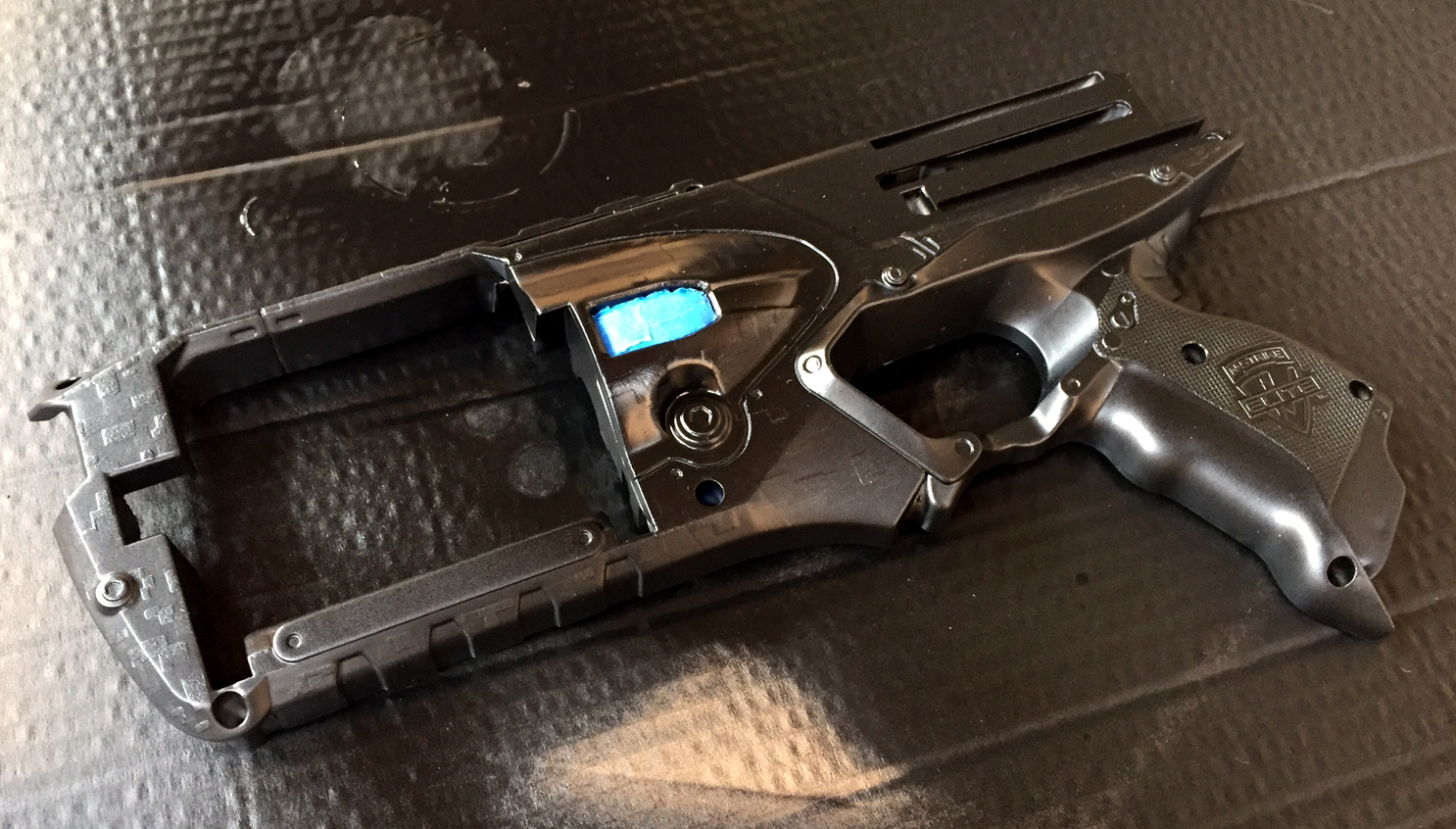Nerf Strongarm with black base coat